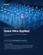First page of Quick Wins Applied: sample engagement report, 24 pages, PDF