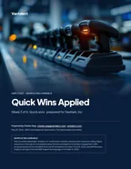 First page of Quick Wins Applied: sample engagement report, 20 pages, PDF