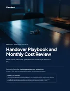 First page of Handover Playbook and Monthly Cost Review: sample engagement report, 23 pages, PDF
