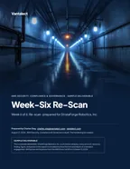 First page of Week-Six Re-Scan: sample engagement report, 26 pages, PDF