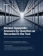 First page of Review Appendix: Answers by Question as Recorded in the Tool: sample engagement report, 24 pages, PDF